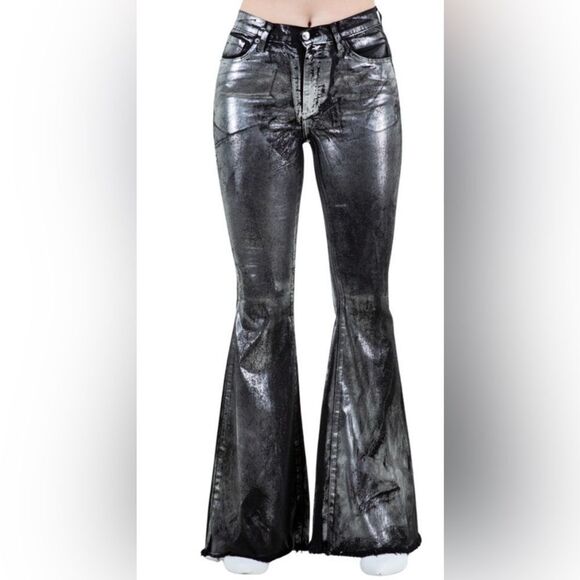 Electric Storm Metallic Jeans by GJG - Picture 1 of 3